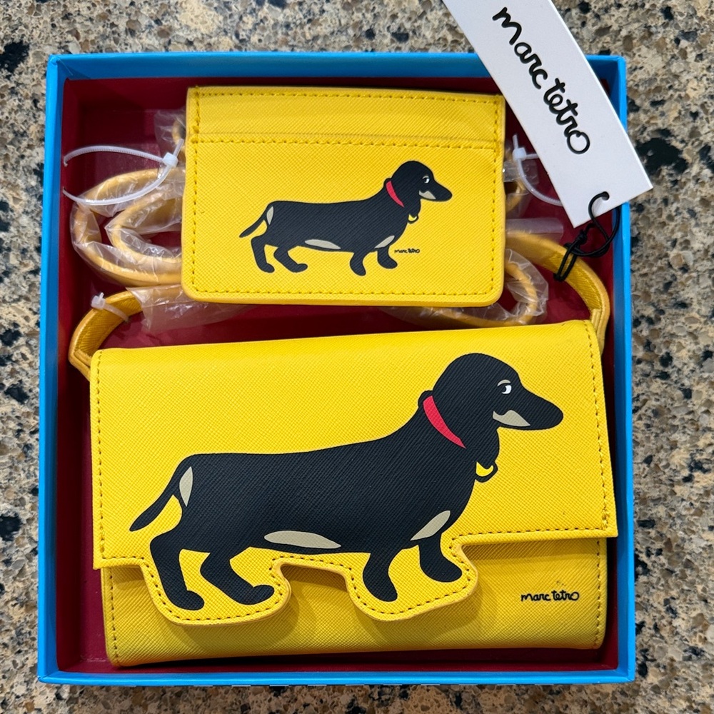 Marc Tetro Yellow Dachshund Crossbody Bag